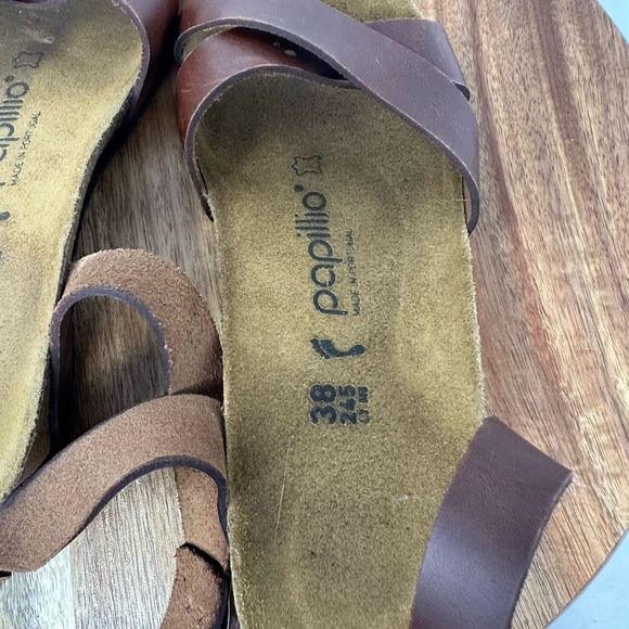 Birkenstock Papillio "Lola" Leather Ankle Strap -Women- Size 38- Brown Leather. - Picture 8 of 10